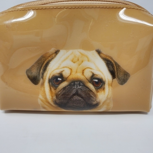 CATSEYE LONDON PUG DOG BEIGE SMALL MAKEUP TRINKET POUCH BAG TRAVEL CASE JEWELRY - Picture 2 of 12
